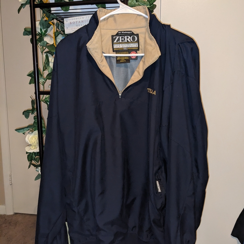 ZERO RESTRICTION GOLF OUTERWEAR BLACK WINDBREAKER - SIZE XL